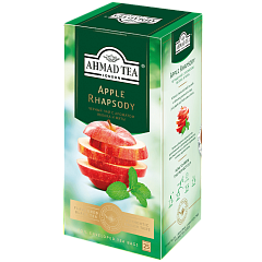 1654-1 Чай Эппл Рапсоди (со вкусом и ароматом яблока и мяты), р/п  с ярлыком 25х1,5г в фольге